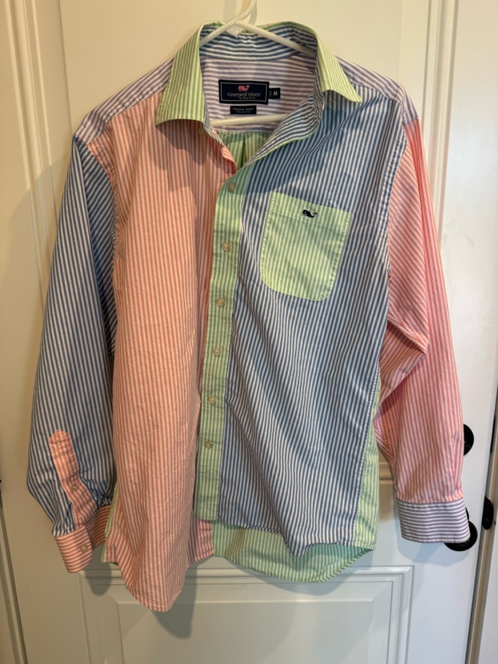 Vineyard Vines Men's Multi-Stripe Button-Down Shirt in Blue, Green, Pink